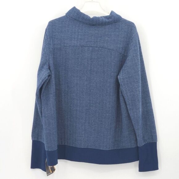 Avia Fleece Turtleneck Sweatshirt Womens Size XL Herringbone Pullover Athleisure - Picture 2 of 9